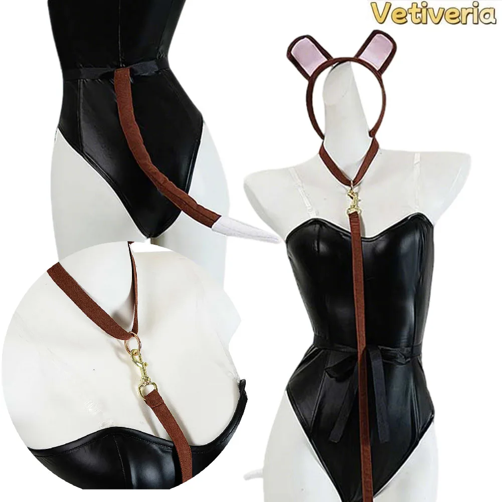 

Movie Cassie Cosplay Jumpsuit Costume Women Headband Necklace Bodysuit Tail Set Halloween Carnival Party Clothing Roleplay Suit