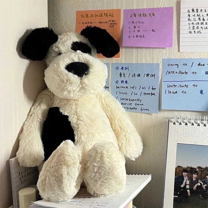 Peluche Cane Pirata Laford 30-45cm - Bianco e Nero, Morbido Cuscino da Abbraccio, Giocattolo per Divano, Compagno di Comfort per il Sonno, Regalo