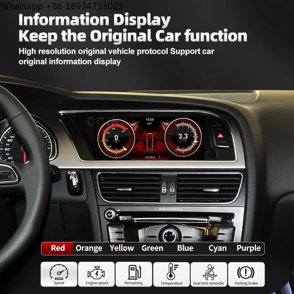 8.8 Inch IPS Touch Internet Radio BT Carplay Auto Android Tablet Car Video Player for Audi A4 B8 2009-2016