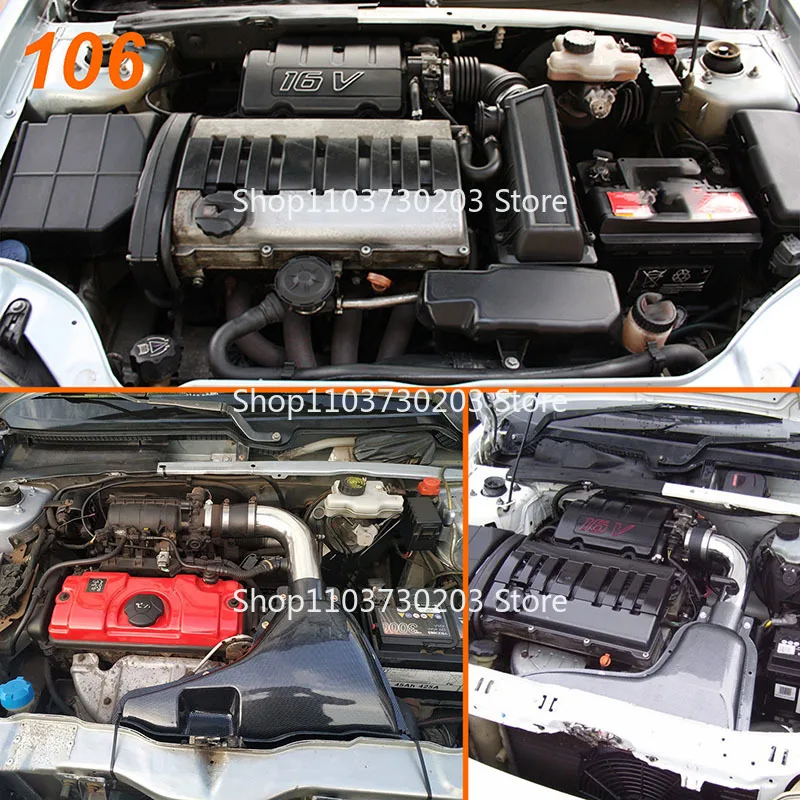 Automotive Intake Aluminium Tube Conversion Kit for Peugeot 106 206 306 VTS High Flow Carbon Grain Bellows