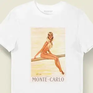 Sexy Girl T shirt Monte Carlo Vintage Poster Tee Unisex Women's Men's TShirt image 4
