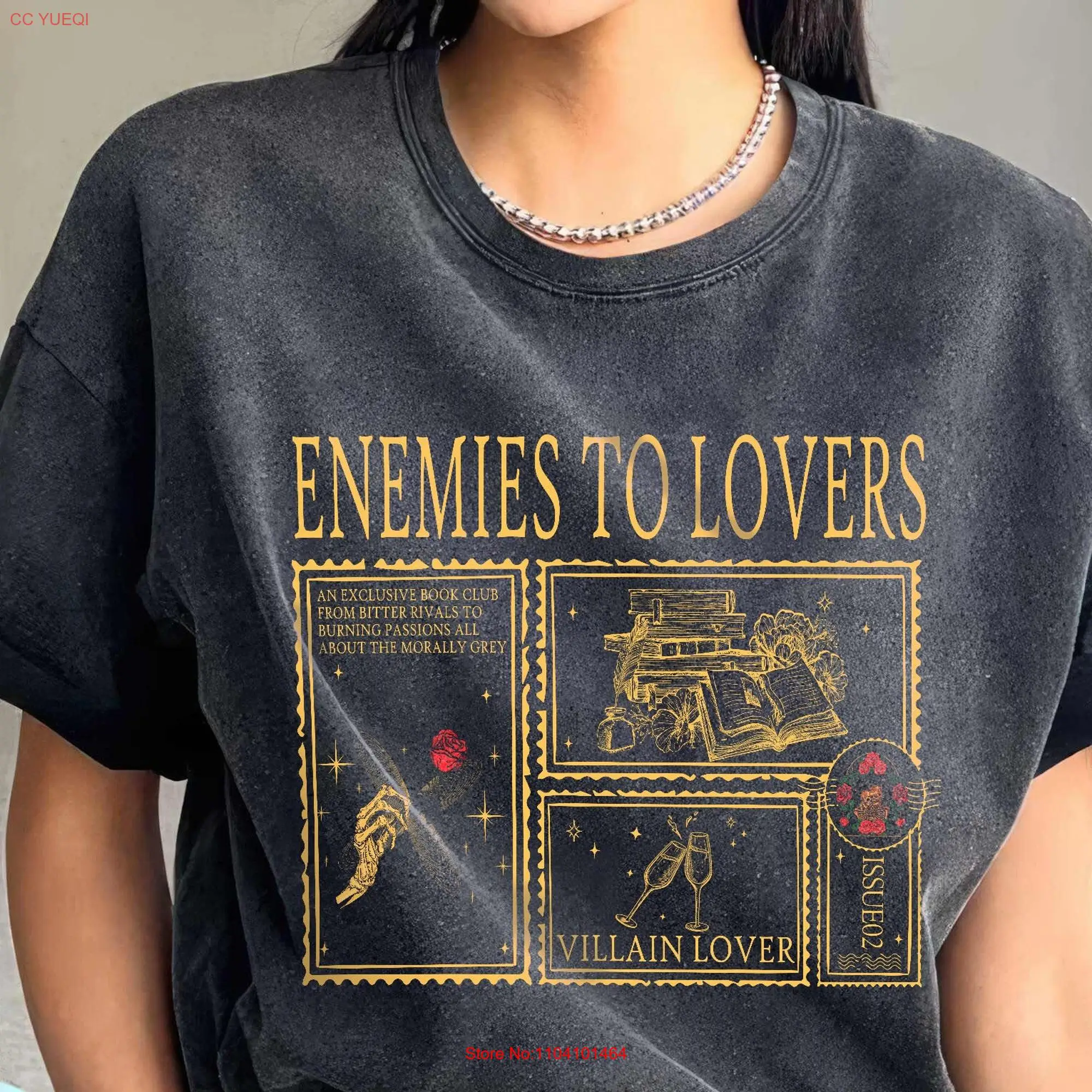 Enemies to Lovers Comfort color shirt Morally Grey T Romantasy Retro Reader Hot Girls Read Spicy Booktok Merch