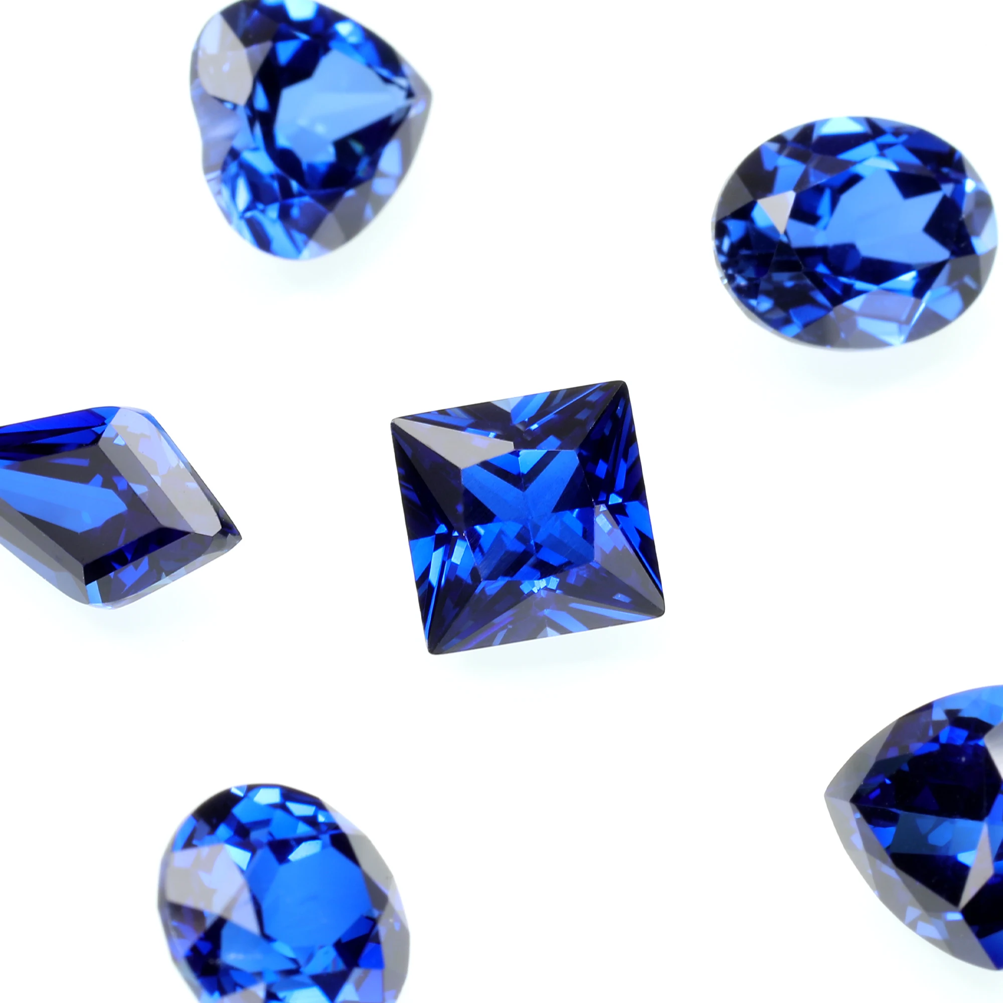 

Eme jewe Lab Grown Sapphire Princess Cut Gemstone for Charms Advanced Jewelry Making Materials DIY With AGL Certificate