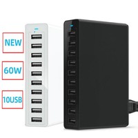 60W 10Port USB Charger for iPhone iPad Kindle Samsung Xiaomi Charging Station Dock Multi USB Charger Desktop Mobile Phone Charge