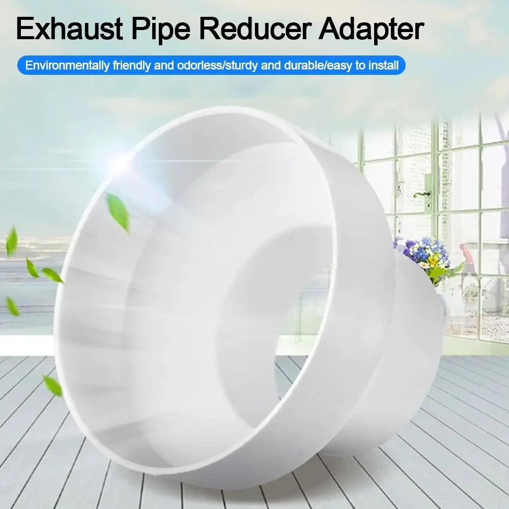 New ABS Exhaust Pipe Reducer Adapter White Portable Ducting Connector Pipeline Variable Diameter Joint