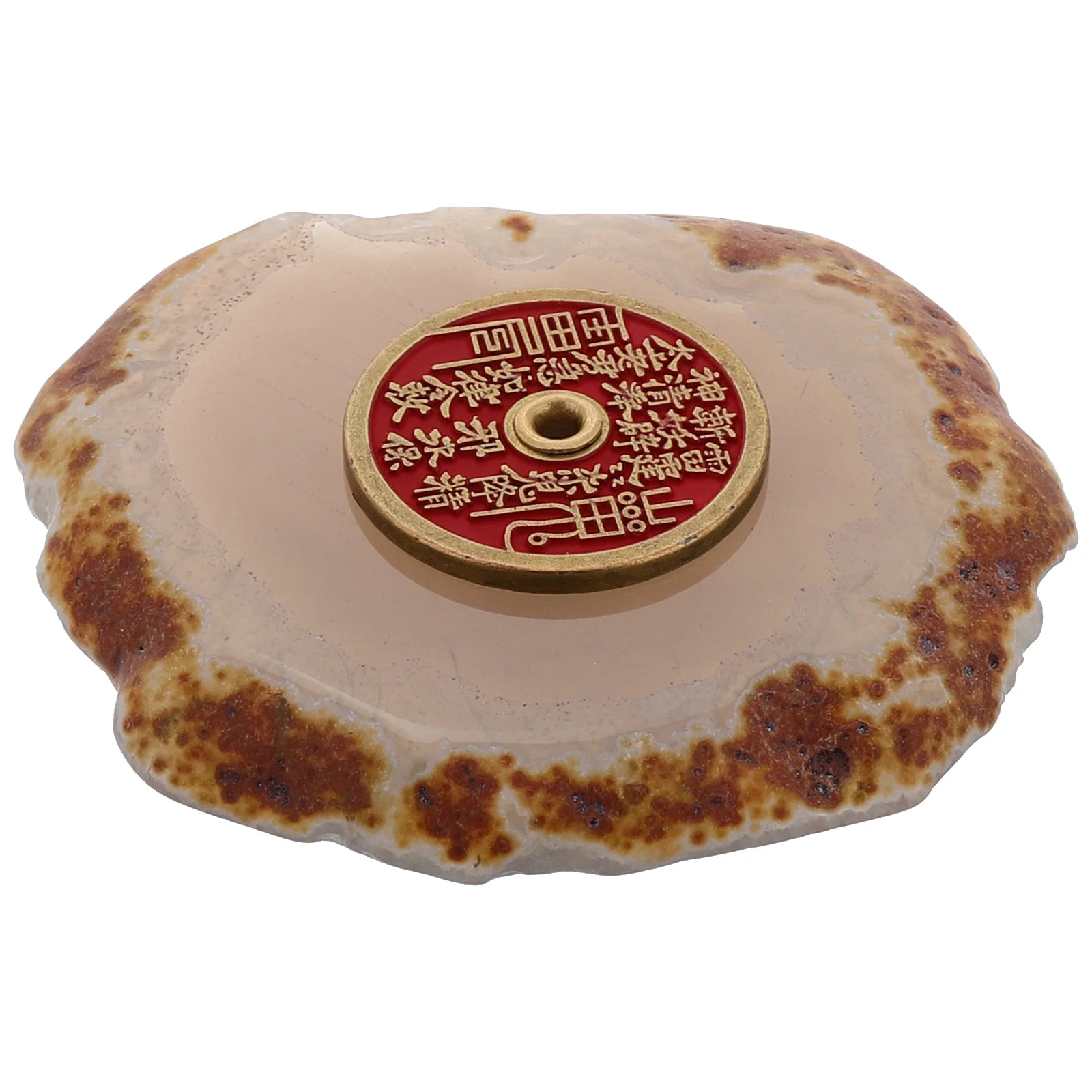 

Agate Slice Incense Stick Holder Elegant Crystal Alloy Desktop Burner Tabletop Decorative Stand Incense Stick Accessory