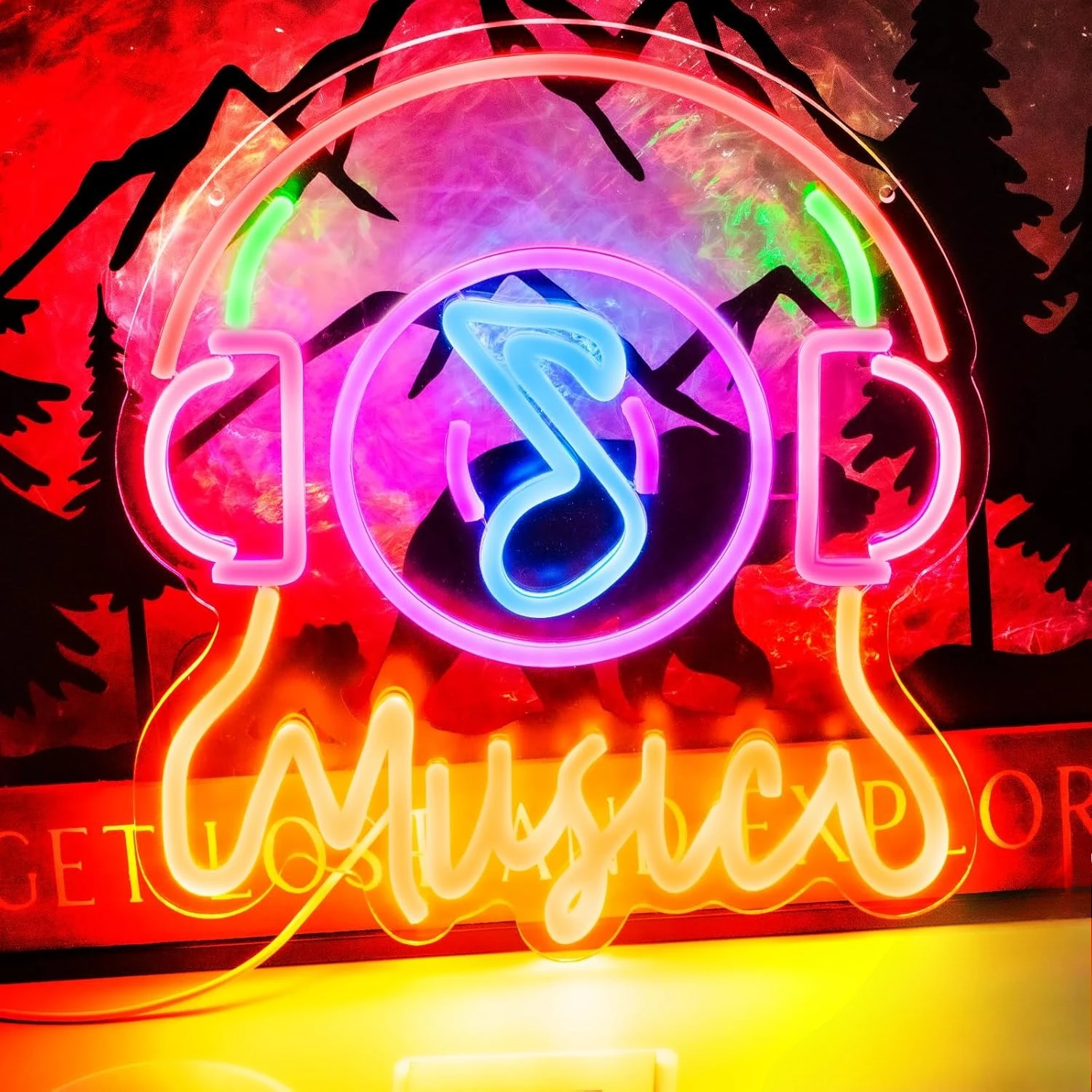 

Неоновая вывеска с музыкой, USB, с регулируемой яркостью, светодиодная неоновая лампа для бара, мужской комнаты, спальни, отеля, магазина, гаража, игровой комнаты, вечеринки, декора стен