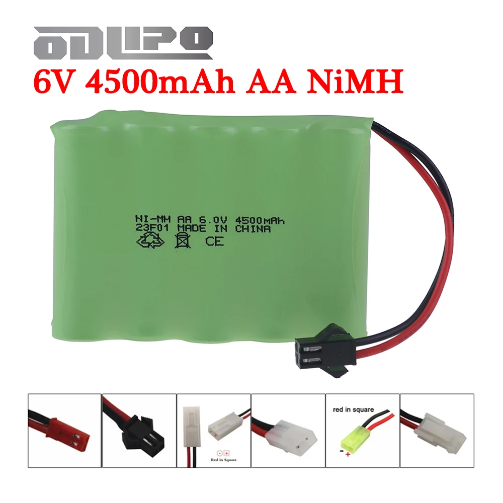 Akumulator Ni-MH AA o dużej pojemności 6V 4500mah do zabawek elektrycznych RC samochód/ciężarówka RC/łódź RC L6.2-2P/SM-2P/JST/EL-2P Wtyczka 6 V