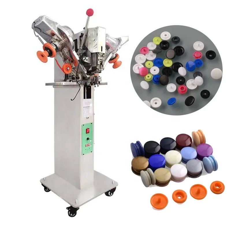 automatic industrial snap button eyelet jeans button making machine mix buttonhole and button attachment machine