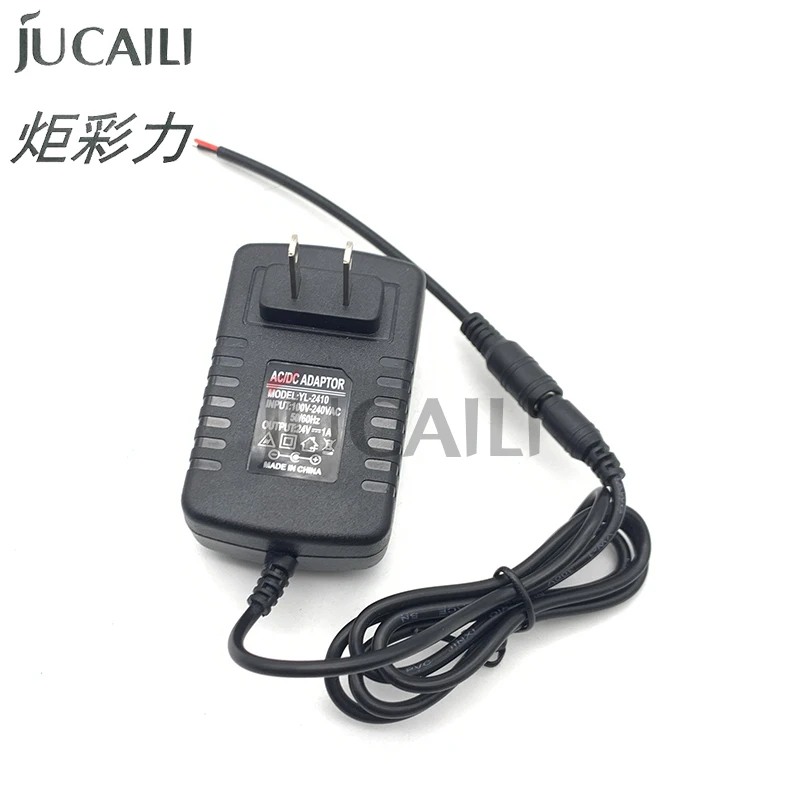 JCL EU US Plug Power Adapter Supply Converter AC 100-240V to DC 24V 1A for DTF UV Ink Cartridge Tank