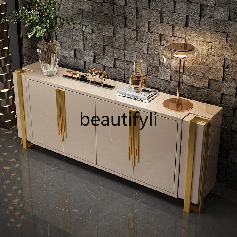 Italian style, dining side entrance, simple rock slab storage chest, living room partition bedroom storage cabinet