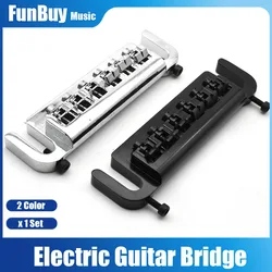 Intonatable Combo Electric Guitar Bridge Tailpiece for Solid-body Electric Guitar Chrome Black