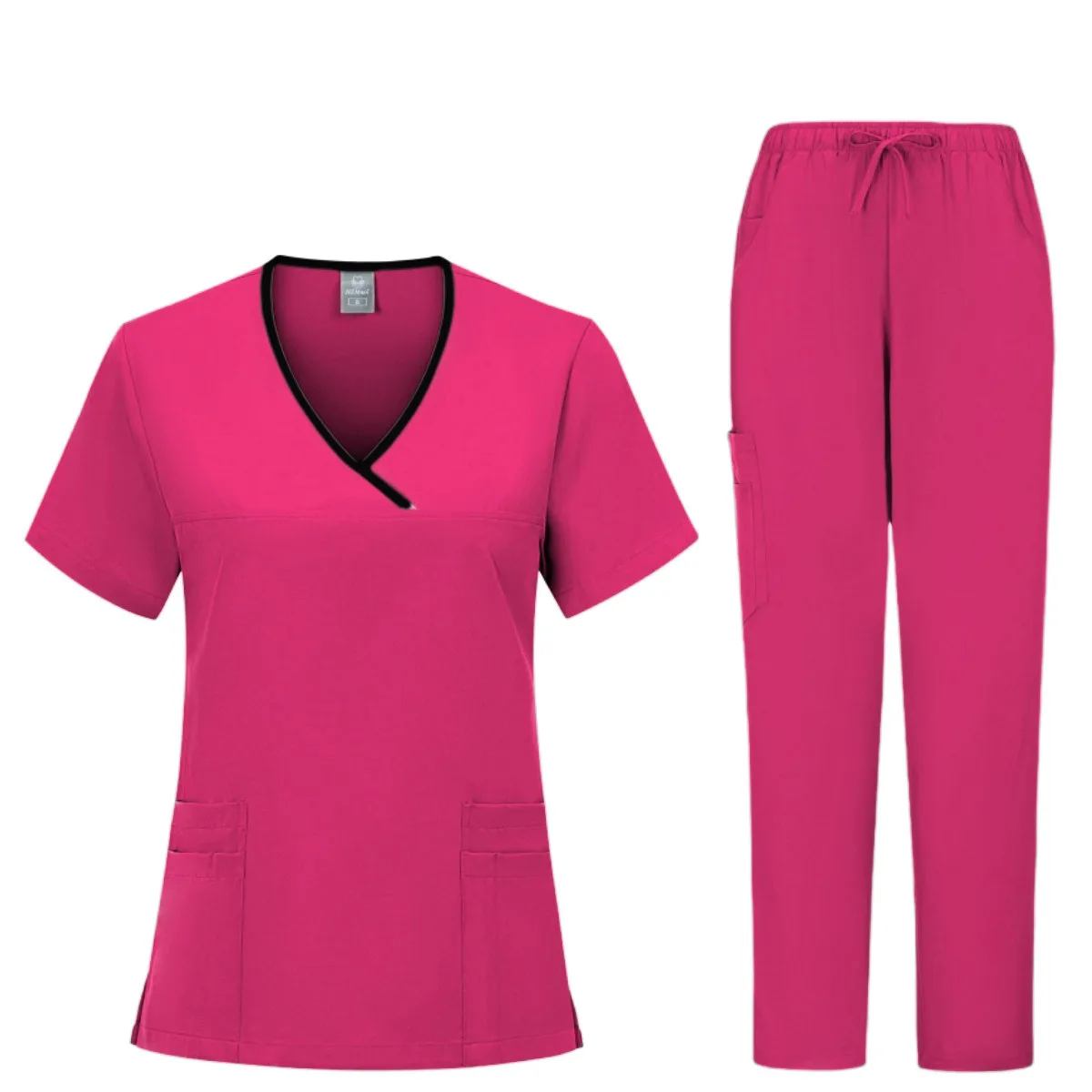 Top cirúrgico e calças conjunto para mulheres, Scrub Uniformes, Enfermeira Scrub, Vestuário de salão de beleza, Top clínico, Spa, Doutor Enfermagem, Túnica Terno