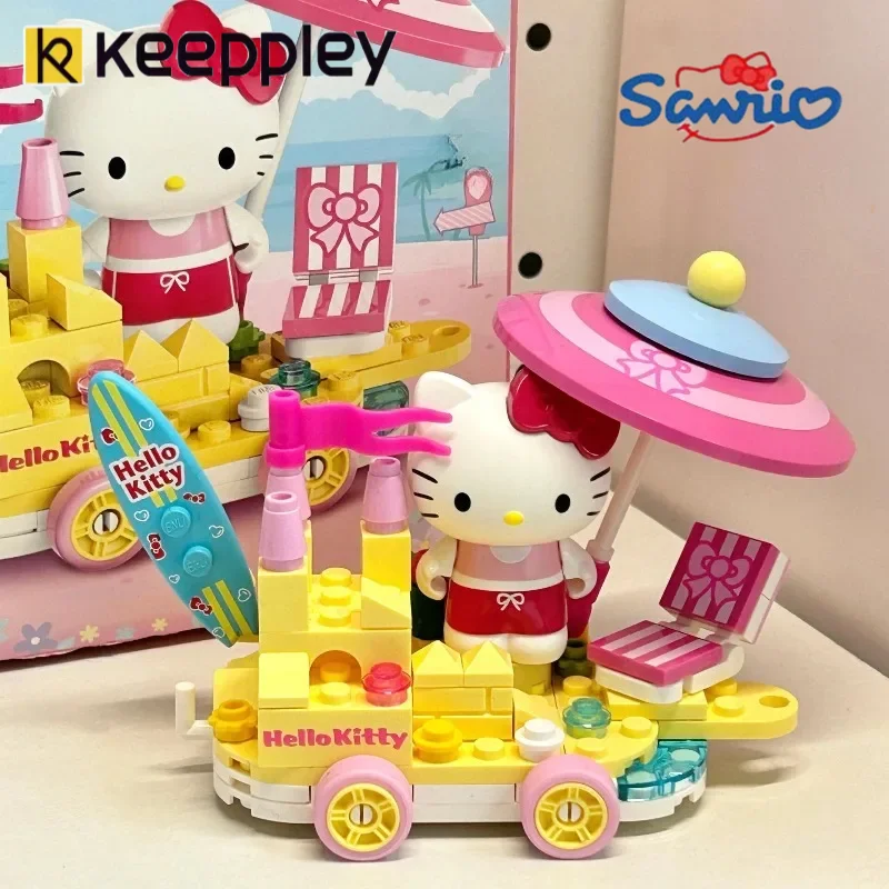 

Keeppley Sanrio Building Blocks Hello Kitty My Melody Kuromi Float Parade Anime Toy Model Room Decoration Girl Holiday Gift