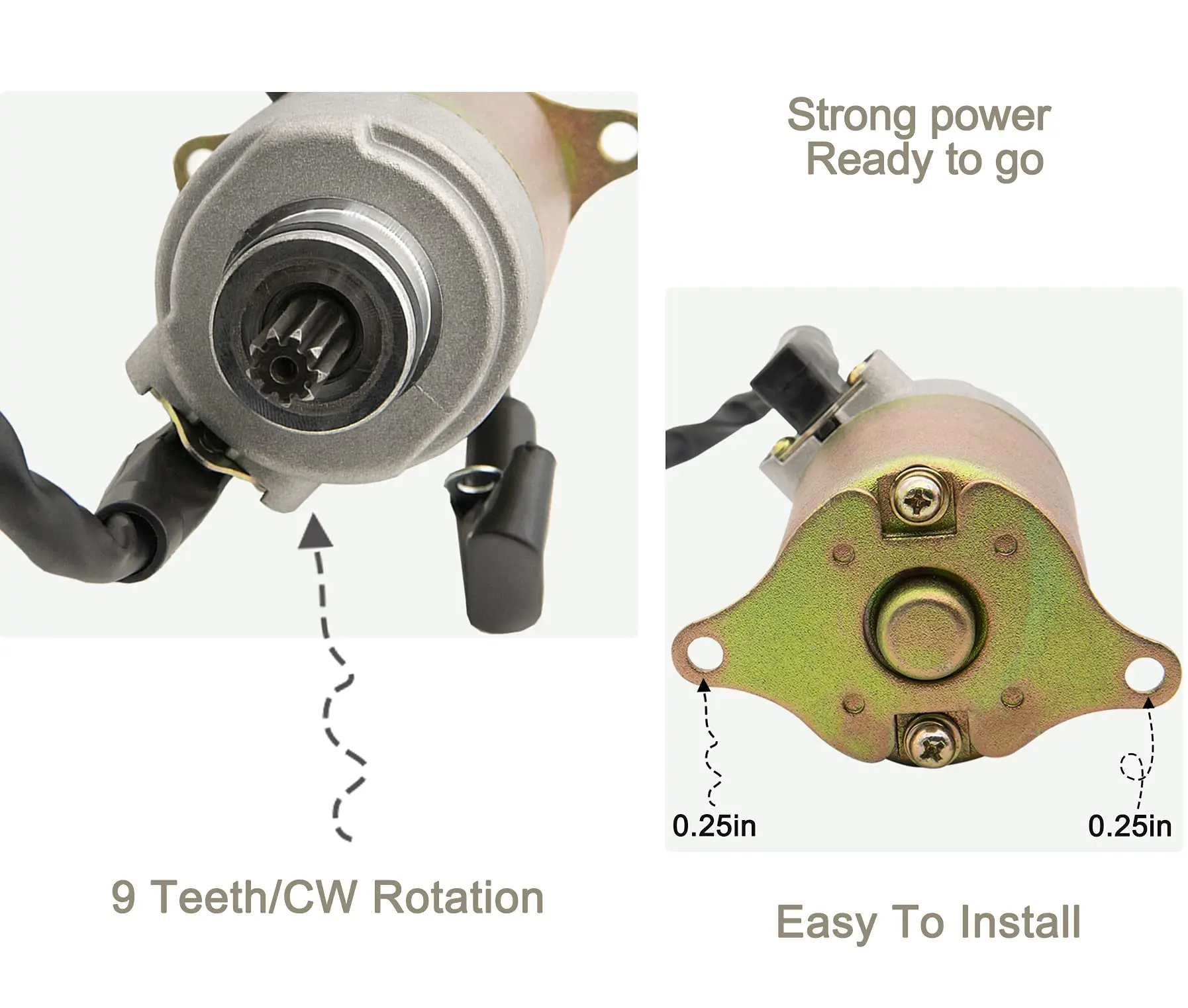 

Стартер GY6, подходит для 4-тактного двигателя GY6 150cc 125cc 50cc 200cc 250cc, скутеры, мопеды, квадроцикла, картинга, совместим с 4 колесами