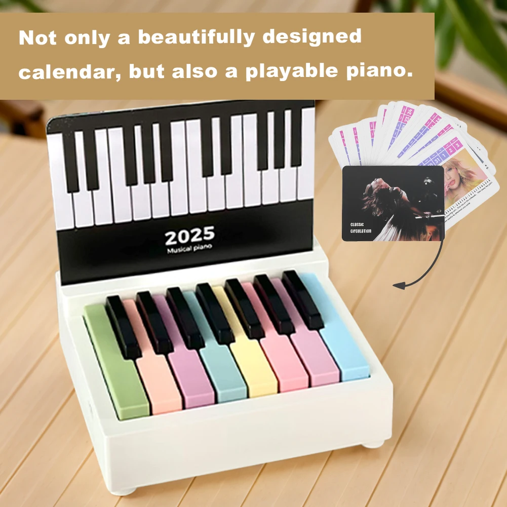 2025 Playable Taylor Piano Calendar Mini Piano Calendar Gift with Piano Sheet Music Toy Home Desktop Peripheral Ornaments