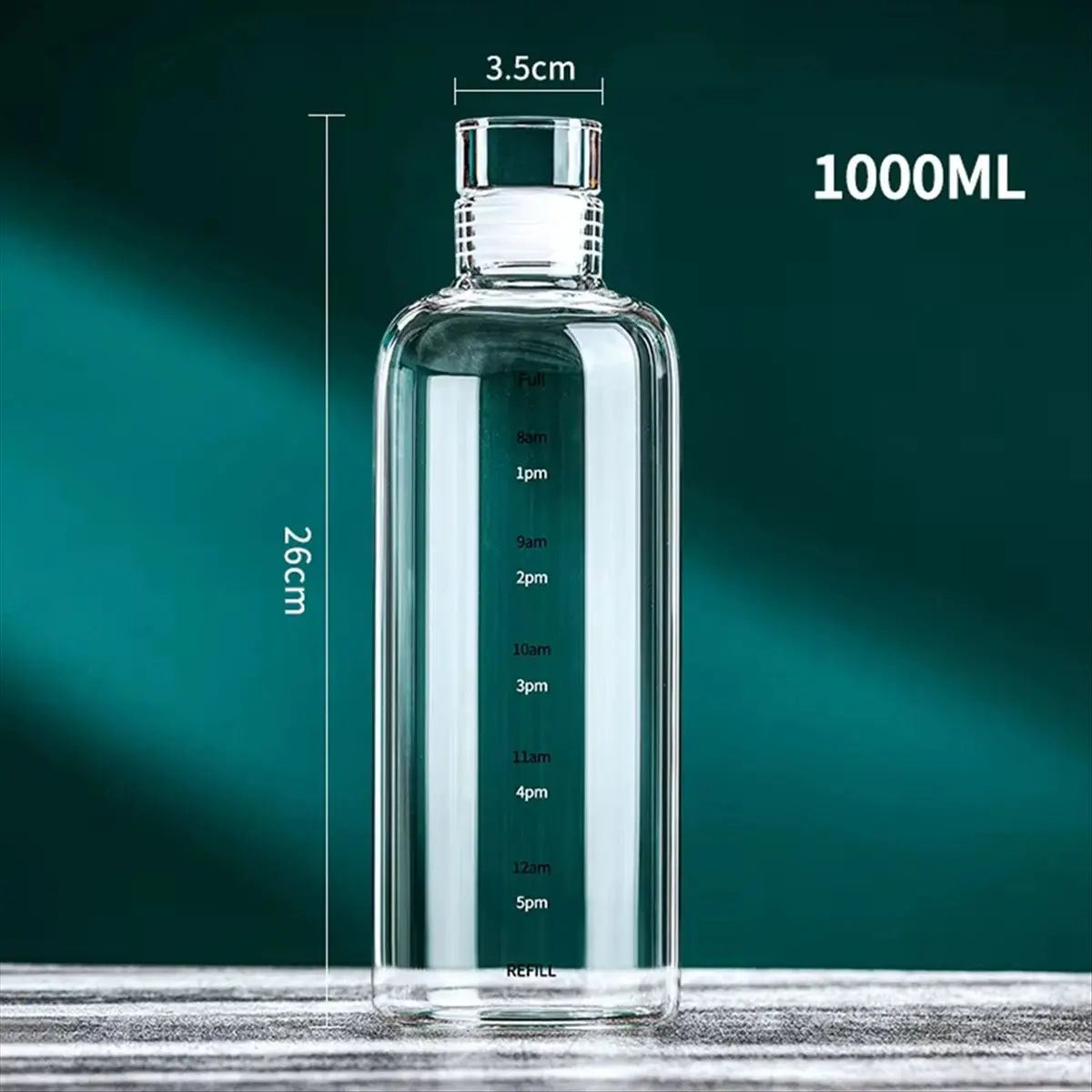 Okay 1000ml Glass Sport Water Bottle with Time Scale Portable Water Container Sealed Brewing Wine Bottle Water Bottle - view 4
