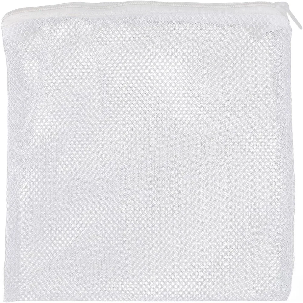 10PCS Durable White Aquarium Media Bags Nylon Large Mesh Holes Filter Media Bags Reusable Design Zipper Closure Fine Mesh Bags