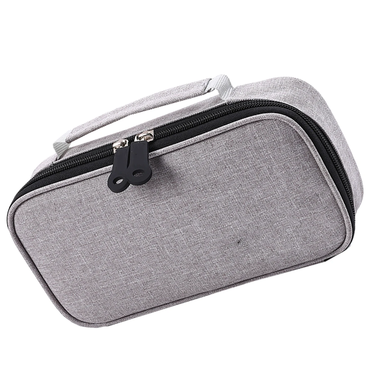 

Portable Canvas Pencil Case Lightweight Scratch Resistant Multi layer Pen Storage Student Art Bag Travel Makeup ganizer Grey