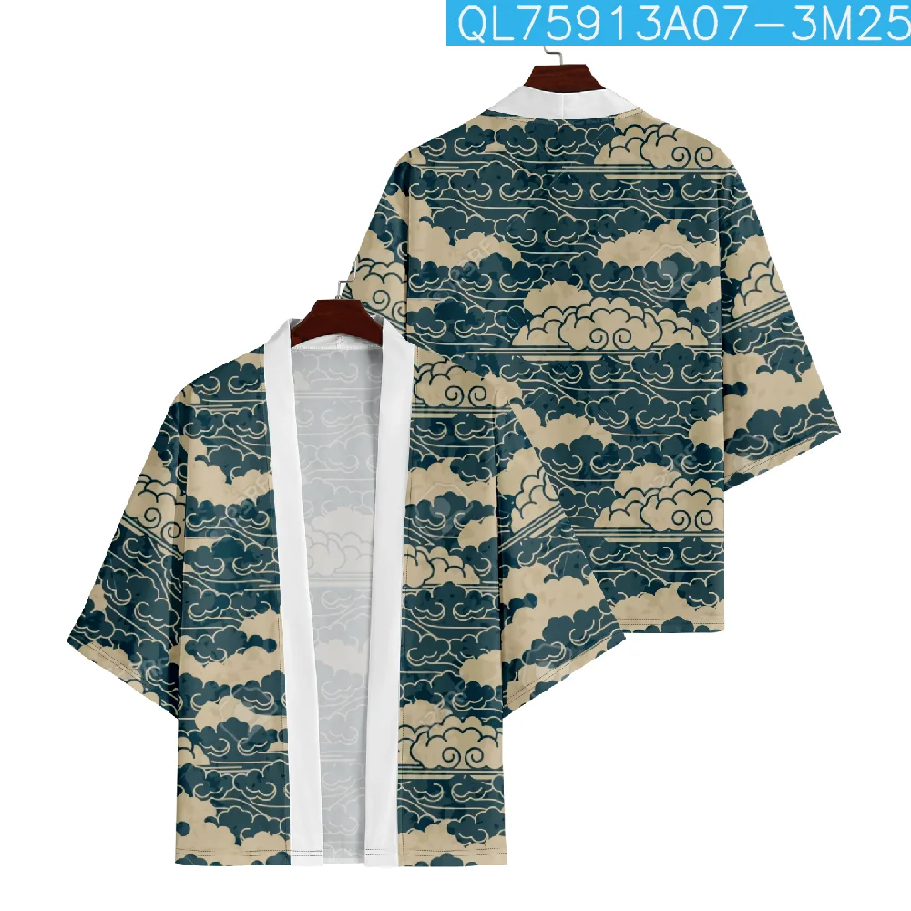 Oversized Print Cardigan Women Men Japanese Kimono Harajuku Cosplay Shirts Yukata Haori Plus Size 6XL 5XL