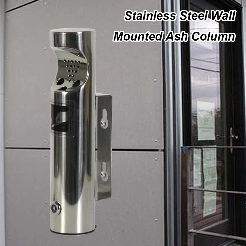 Wall Mounted Patio Public Cigarette Ash Tray Stainless Steel Cigarette Ashtray Save Space for Mall Hotel Elevator Entrance