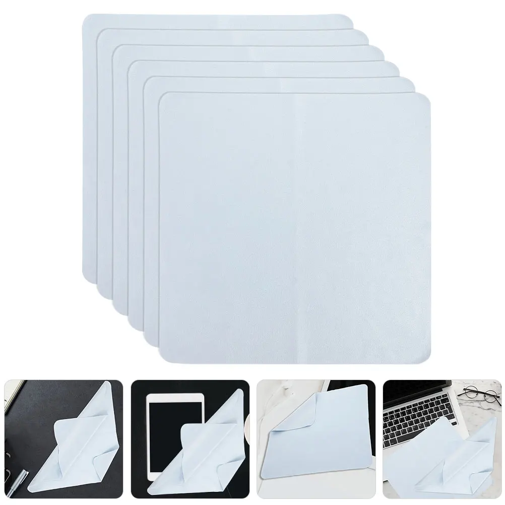 

6pcs Microfiber Cleaning Cloth Glasses Camera Lens Jewelry Wipe Towel Pocket Size Oil Stains Remover Scratch Free Streak Free