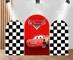 Lightning McQueen Disney Red Cars  Arch Backdrop Cover Boys Birthday Photo Photography Background Cover Baby Shower Background