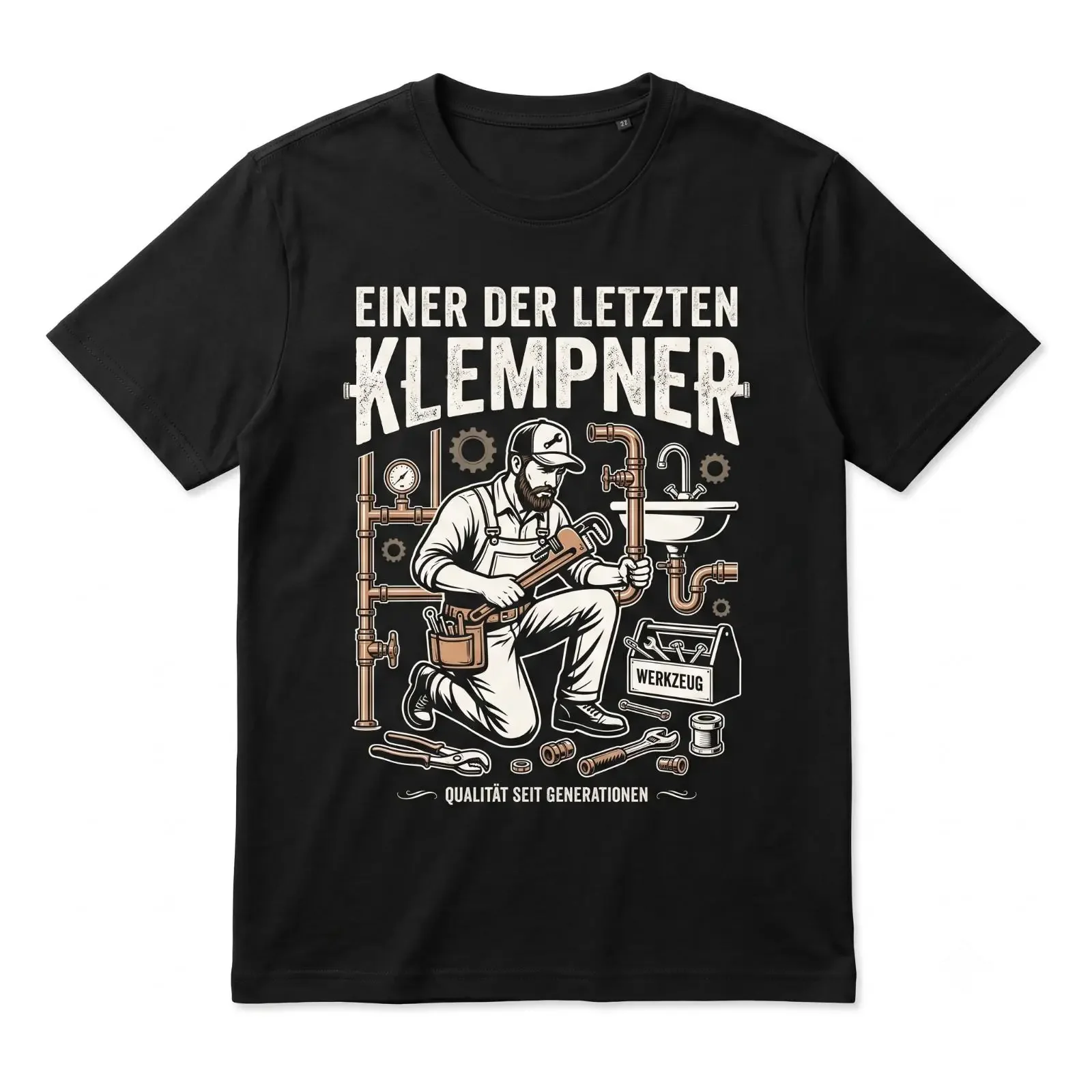 Men's T Shirt One of the last plumbers Craftsman Saying Funny  vintage Washed Casual homme Stylish Unisex streetwear graphic