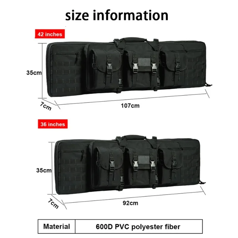 Tactical double rifle gun bag hunting shooting padded rifle storage backpack mole system hunting bag 92cm