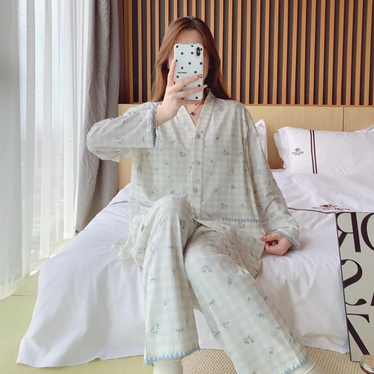 Cool Sensation Pure Cotton Nightgown with Chest Pad Maternity Wear Spring Summer Thin Breathable Feeding Nightgown for Pregnant