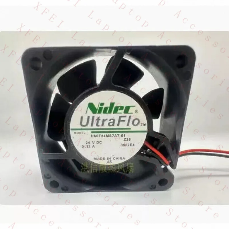 

C FOR Japanese U60T24MS7A7-51 6025 6CM 24V 0.11A Variable Frequency Fan