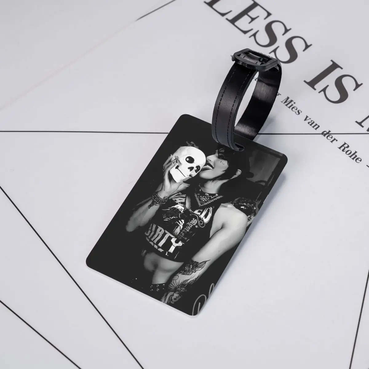 

Бирка для багажа Rhea Ripley Skull Wrestling, аксессуар для чемодана, бирка для ручной клади, держатель для этикетки, идентификатор, имя, адрес