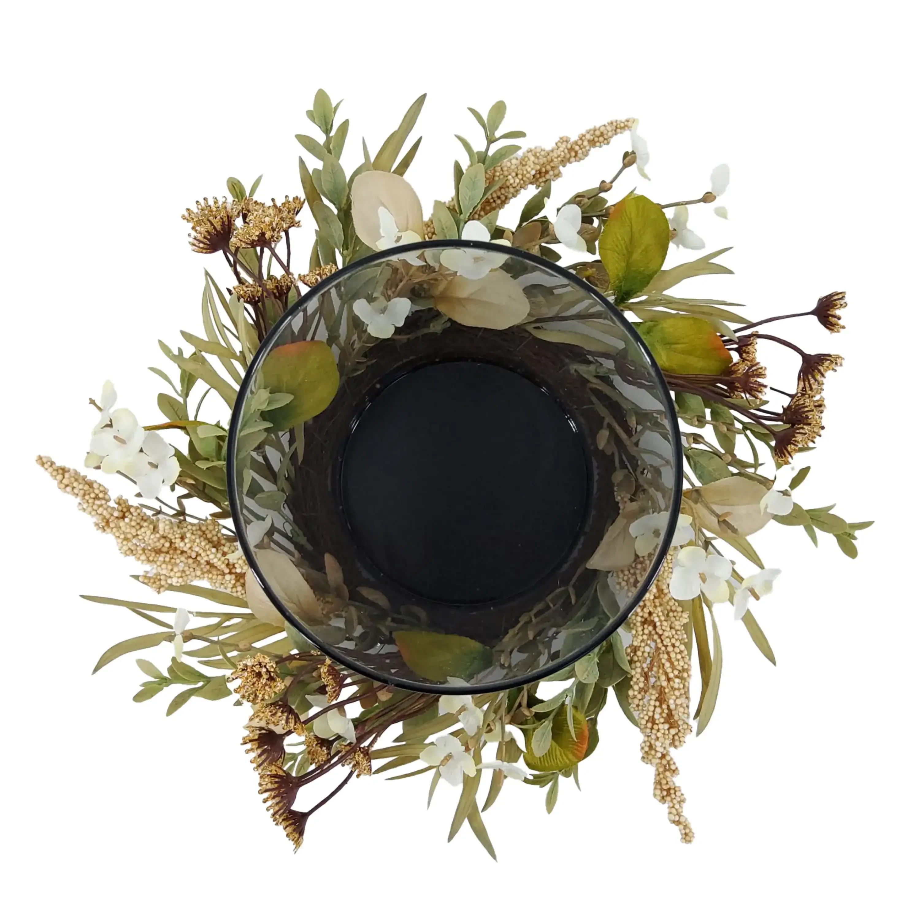 (แพ็ค 2 ชิ้น) เชิงเทียนเสาเฮอริเคนตกแต่งในร่ม 8 นิ้ว พร้อมดอกไม้ประดิษฐ์ สวยงามและมีสไตล์