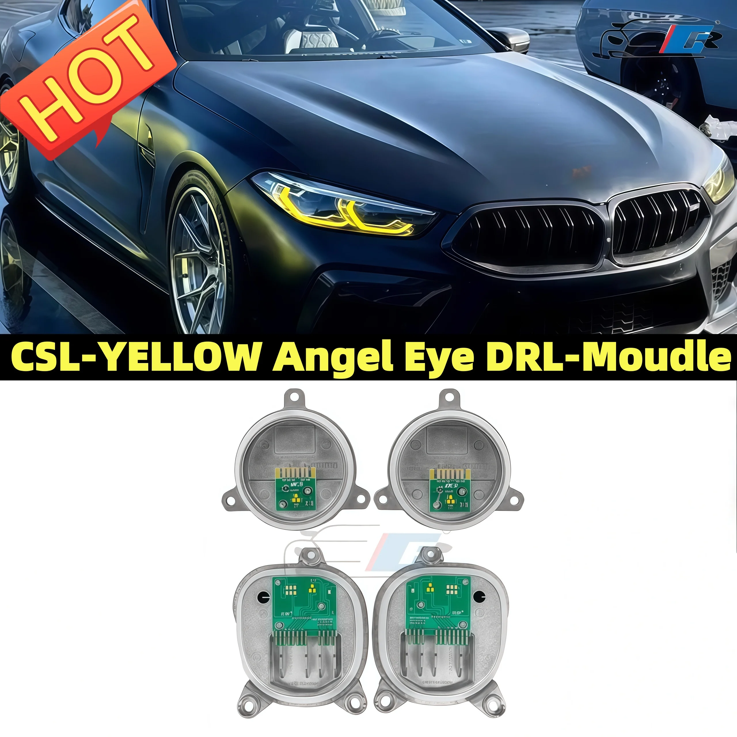 

Для BMW G14 G15 G16 M8 F91 F92 Желтый DRL CSL Style 8 Series DRL RGBW Многоцветная светодиодная плата Лимонно-желтые дневные ходовые огни