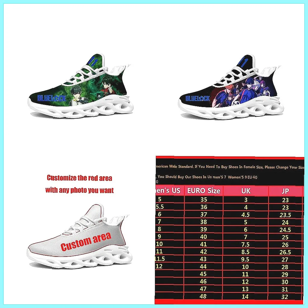 

Кроссовки Blue Lock Yoichi Isagi на заказ - дышащие сетчатые кроссовки для мужчин и женщин