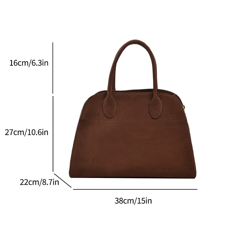 VONMONAN Ladies\' Top-handle Bag High-end Design Vintage Commute Handbag For Autumn Winter Faux Suede Casual Tote Shoulder Bags