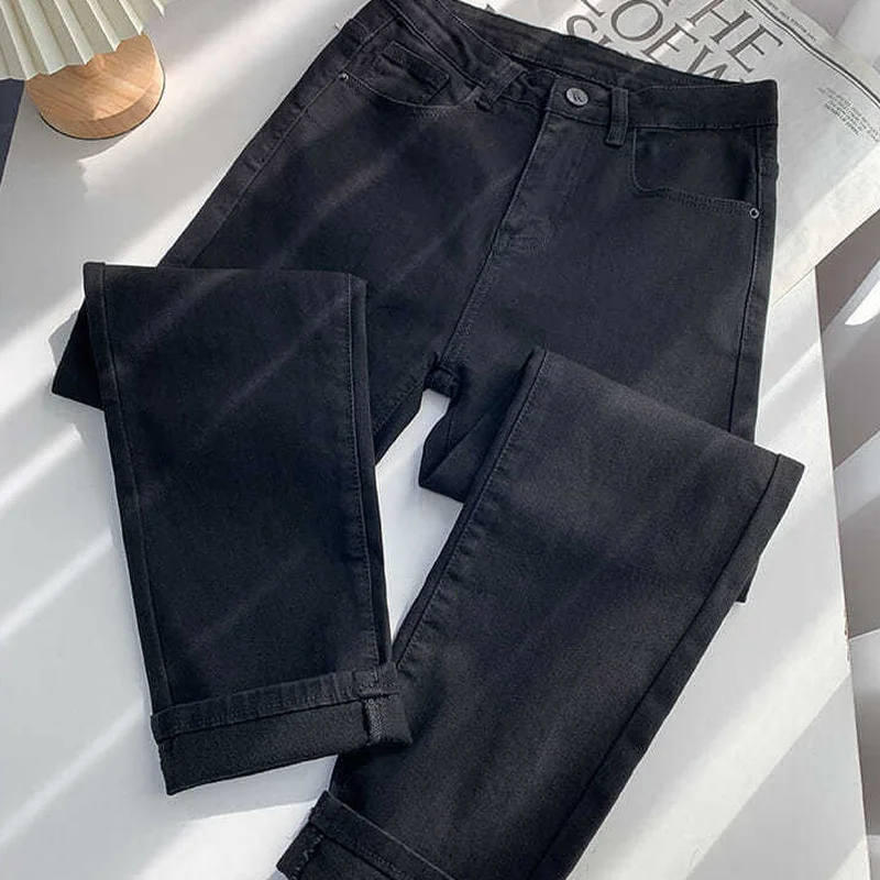 Jeans Dames Volledige lengte Denim Rechte broek Vrije tijd Hoge taille Alle match Retro Esthetische Herfst Nieuwste Slanke Klassieke Chic Ins