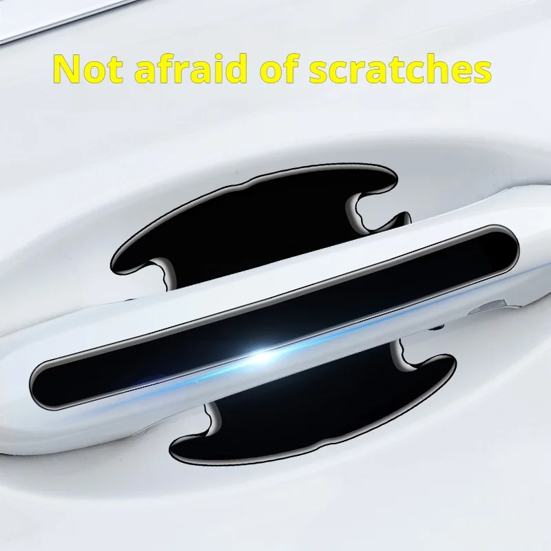 

Black car door handle bowl protective sticker Protective paint rearview mirror anti-collision black protective strip auto access