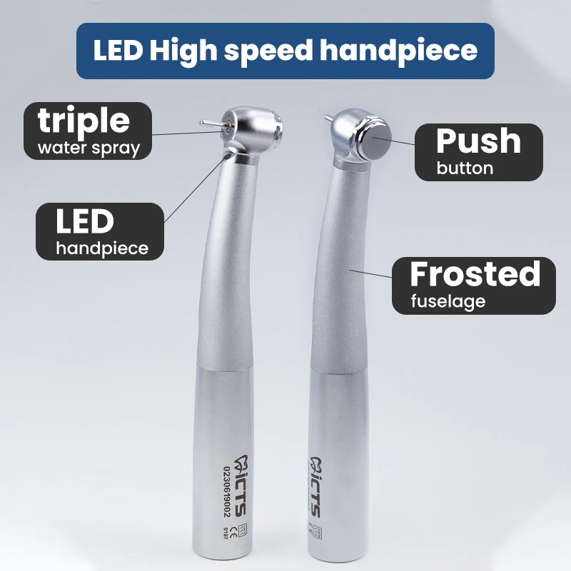 LED High-speed Kavo Dental Turbine Handpieces - Triple-Spray Cooling, Low-Noise, Push Button Chuck and 2/4/6 Hole Options