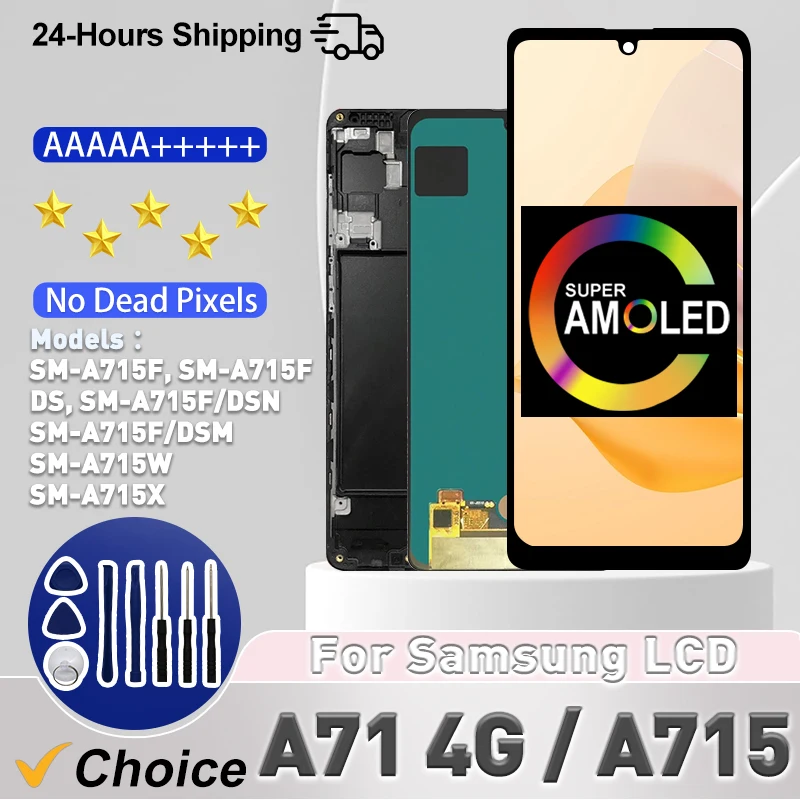 amoled-サムスン-a71-ディスプレイデジタイザアセンブリサムスンギャラクシー-a71-ディスプレイ-sm-a715w-sm-a715f-ds-液晶ディスプレイタッチスクリーン