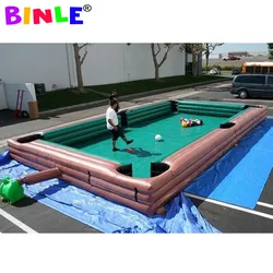 Billar inflable gigante para exteriores o interiores, mesa de billar de fútbol de 9x6m, campo deportivo para juegos de eventos