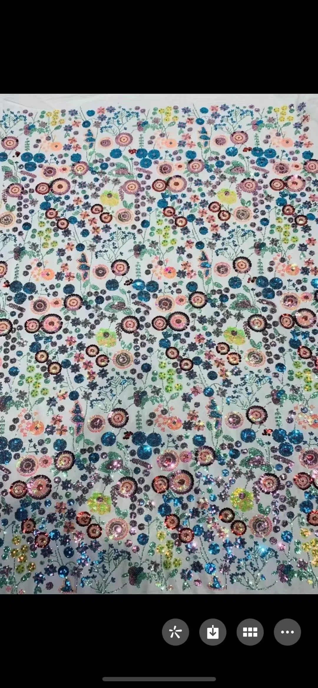 st23-3-1 Colorful Sequin Floral 2023 April 5Yards Bridal Wedding Haute Couture Lace Fabric