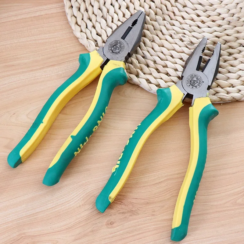 

PVC Plastic Handle Wire Pliers, Small Golden Bull Vise, Suction Card Eight-inch Wire Pliers, Hardware Tools