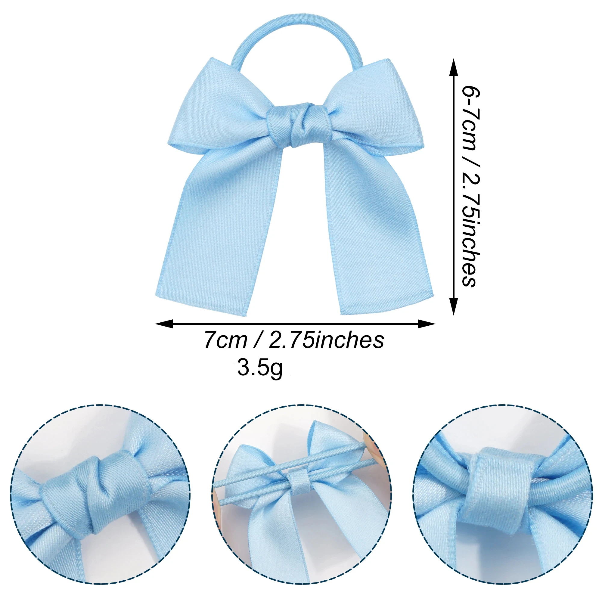 14pcs Ribbon Pigtail Hair Bows Elastic Hair Ties Hair Bands Holders Hair Accessories for Baby Girls Infants Toddler wholesales