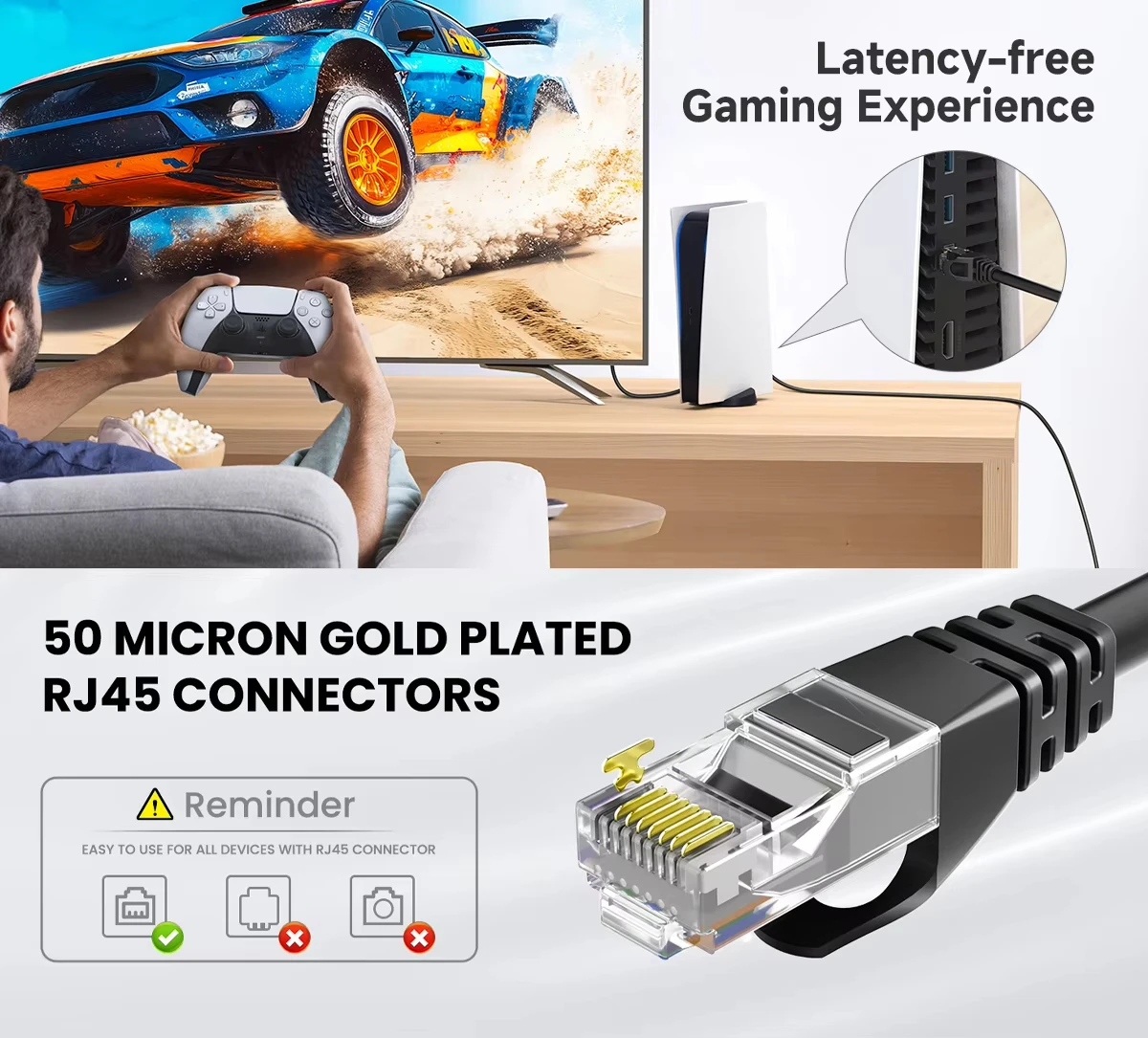 New Cat6 ROUND Ethernet Cable Heavy Duty Direct Burial In-Ground POE Waterproof LLDPE UV Resistant UTP 24AWG CCA Solid Cord