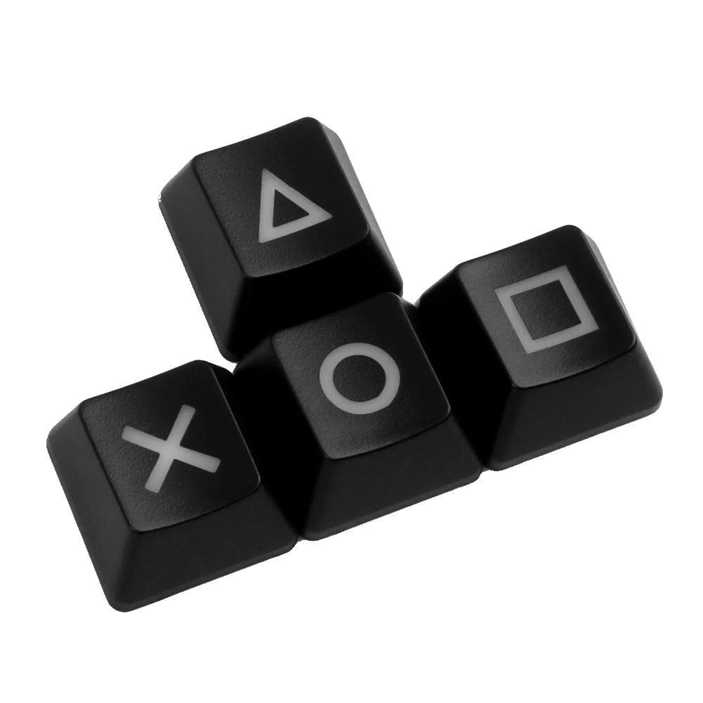 LSJD teclas tapa arriba abajo, teclado mecánico Pbt Keycap Ps4 tecla de botón Wasd Dye Sub Tech R4 R3 R2 R1-negro