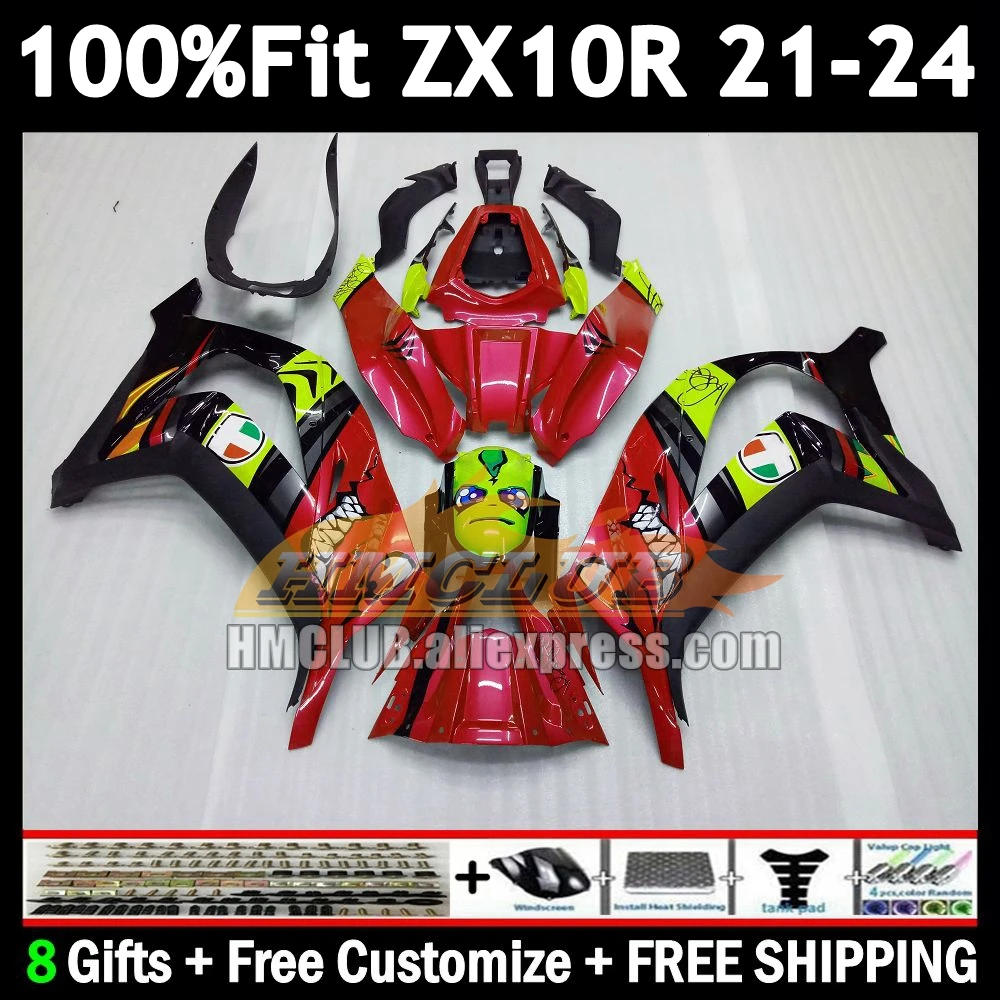 Injection Body For KAWASAKI NINJA ZX-10R ZX 10R 10 R 2021 2022 red shark 2023 2024 172No.136 ZX1000 ZX10R 21 22 23 24 Fairing