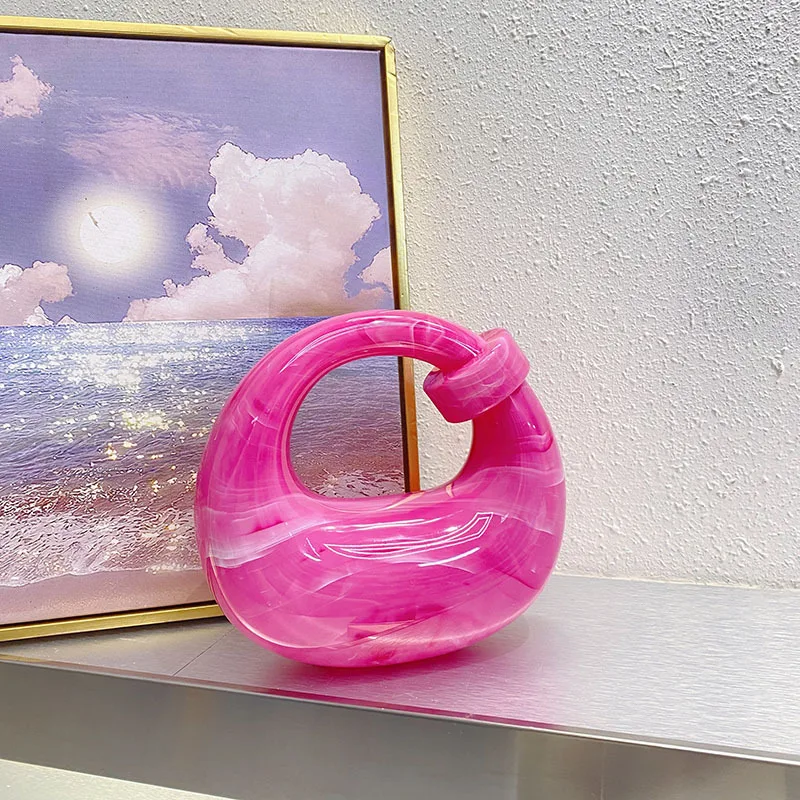 

Модная темпераментная акриловая простая сумка-коробка для банкета ярких цветов, гусиное яйцо, облако, ракушка, ручная сумка-мессенджер