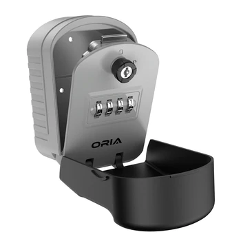 ORIA-4 자리 조합 키 스토리지 잠금 상자, 키 가방 잠금 상자, 벽걸이 키 안전 스토리지, 가정용 야외용 비바람에 견디는 상자 