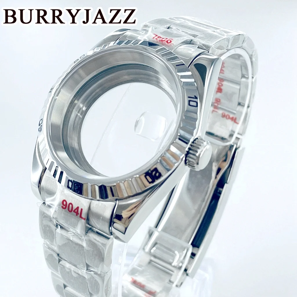 Imagem -02 - Burryjazz Sterile Ver Case Pulseira de Vidro Safira Nh35 Nh36 Nh34 Nh38 Nh70 Nh72 Eta2824 Pt5000 39 mm